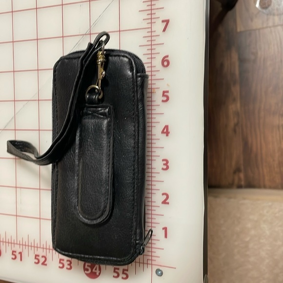 Black Leather Wristlet purse - Picture 1 of 5